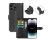 iPhone 15 Pro Max Wallet Case with Stand - Black