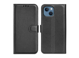 iPhone 15 Wallet Case with Stand - Black