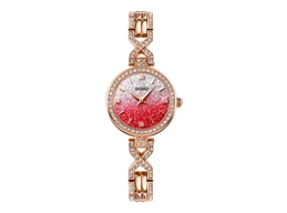 Jam Tangan Wanita SKMEI 2001RD Red Gradation Glitter Dial Rose Gold Alloy Strap