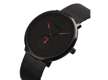 SKMEI 9185GN Men Black Dial Black Mesh Strap [Machtwatch]