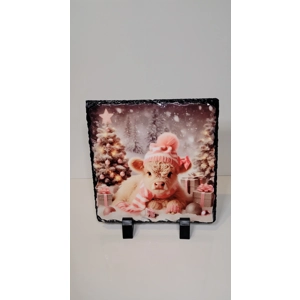 Christmas Highland Cow Pink