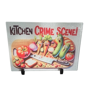 Crime Scene Glass Chopping Board
