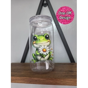 Frog with Flower Plastic Tumbler