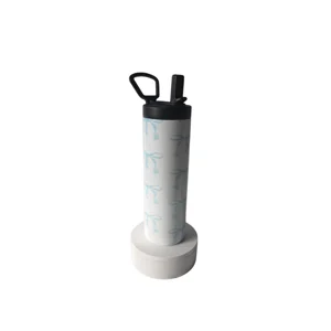 Blue Bows Sports Tumbler with straw and handle