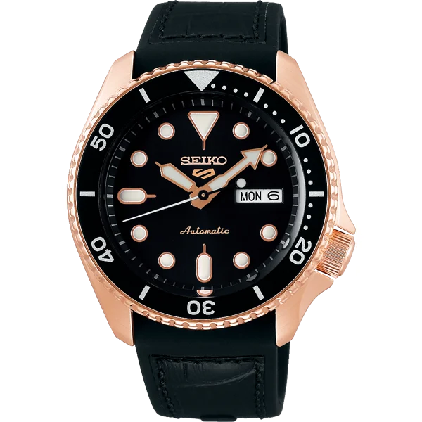 Seiko Automatic SRPD76K1 Analogue  Black Leather Strap Men