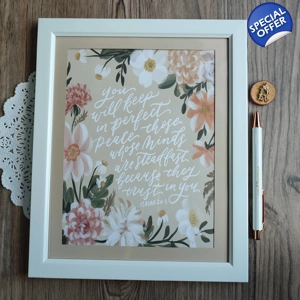 8x10 Framed Scripture Inspiration (Isaiah 26:3)
