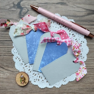 Gift Tags with Fabric Ribbons Set 2