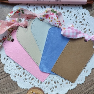 Gift Tags with Fabric Ribbons Set 4