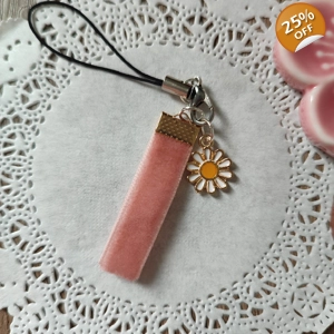 Velvet Ribbon and Daisy Phone Charm
