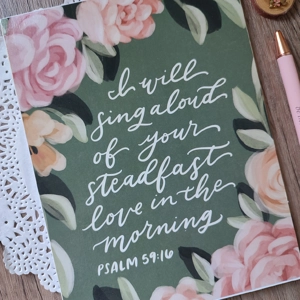 6x8 Board Scripture Inspiration (Psalm 59:16)