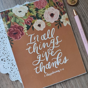 6x8 Board Scripture Inspiration (1 Thessalonians 5:18)
