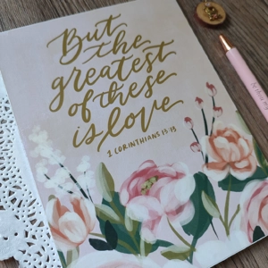 6x8 Board Scripture Inspiration (1 Corinthians 13:13)