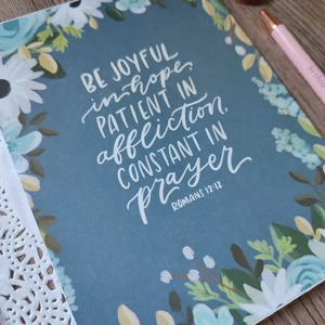6x8 Board Scripture Inspiration (Romans 12:12)