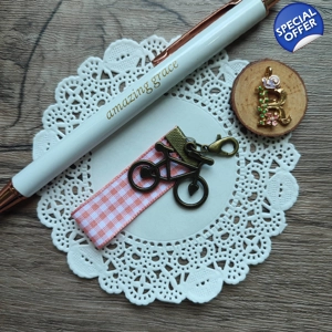 Ribbon Journal Charm (Bicycle)