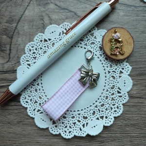 Ribbon Journal Charm (Silver Bow)