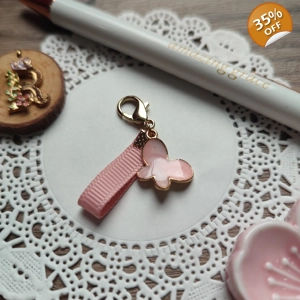 Mini Ribbon and Butterfly Journal Charm (Rose Gold)