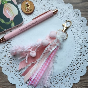 Ribbon Tassel Charm (Shades of Pink and White) Set 1