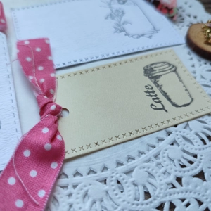 Stamped Gift Tags with Fabric Ribbons for Junk Journaling Set 2