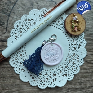 Wax Seal & Lace Journal Charm (Live Laugh Love)