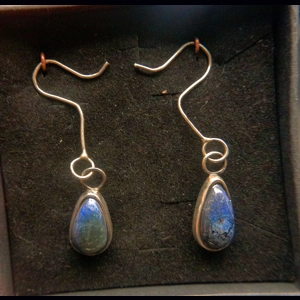Blue drop earrings