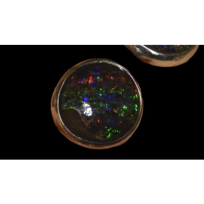 Andamooka rainbow matrix opal stud earrings