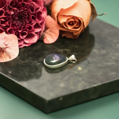 Andamooka fairy matrix opal pendant