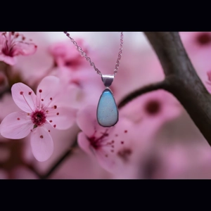 Blue crystal opal pendant