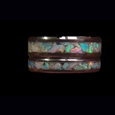 Coober pedy inlay ring