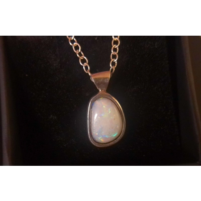Coober Pedy freeform white opal pendant