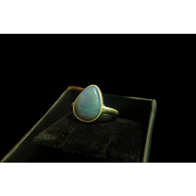 Crystal opal, 925 silver ring