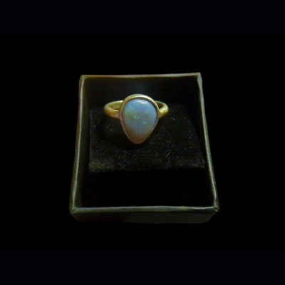 Crystal opal, 925 silver ring