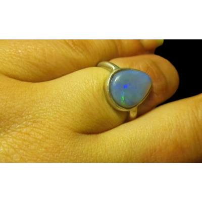 Crystal opal, 925 silver ring