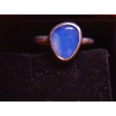 Lightning ridge crystal opal ring