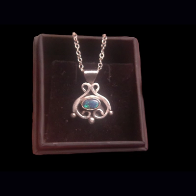 Lightning ridge dark opal pendant