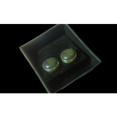 Andamooka rainbow matrix opal earings