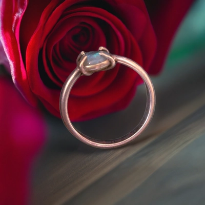 Lightning Ridge dark opal ring