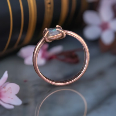 Lightning Ridge dark opal ring