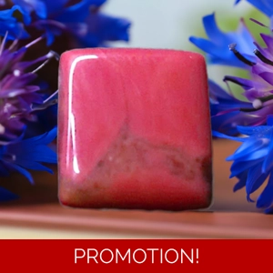 Pink opal square gem