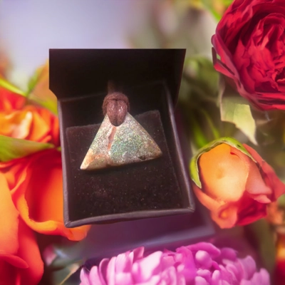 Green andamooka opal necklace