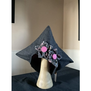 Charcoal Wool Slouch Mortar Hat