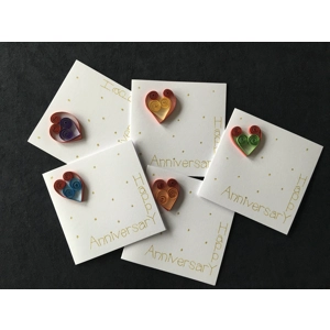 4” Happy Anniversary Quilled Hearts