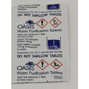 Oasis water purification tab..