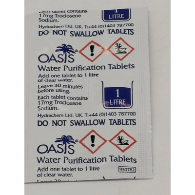 Oasis water purification tablets