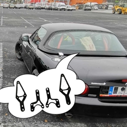 Stiff hardtop brackets for mazda mx5 miata na/nb/nbfl