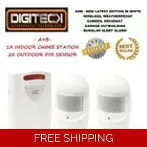WIRELESS DRIVEWAY ALERT Chime WEATHERPROOF PIR Motion Sens..