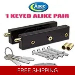 GARAGE DOOR BOLT LOCKS NEW QUALITY ASEC HIGH SECURITY KEYE..