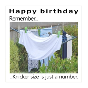 Knicker size card - Customisable funny knickers card, age ..