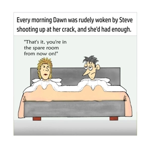 Up at crack of Dawn card - A funny rude man in bed, he is ..