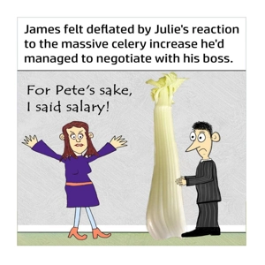 Huge celery increase funny work card - Man awarded his job..