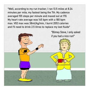 Funny run stat card - Customisable running card for a male..